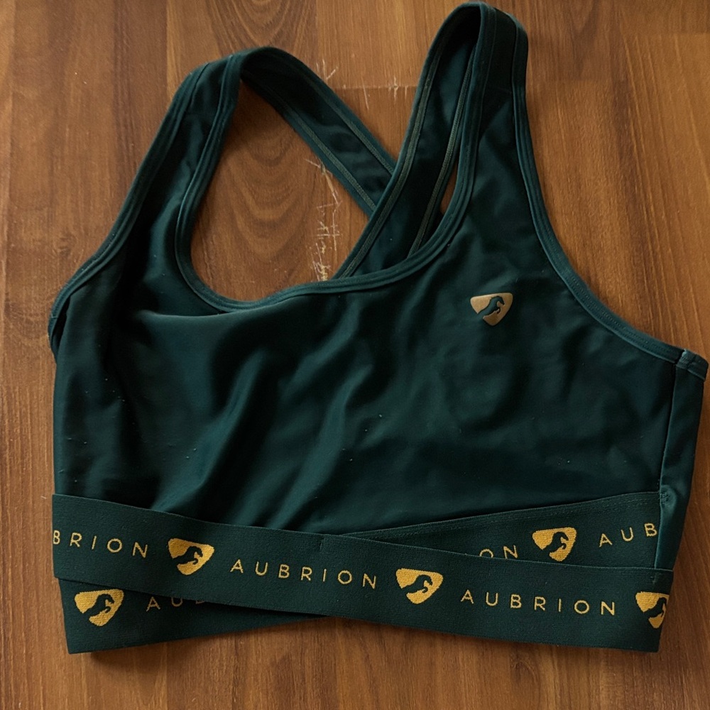 Aubrion Dark Green Sports Bra